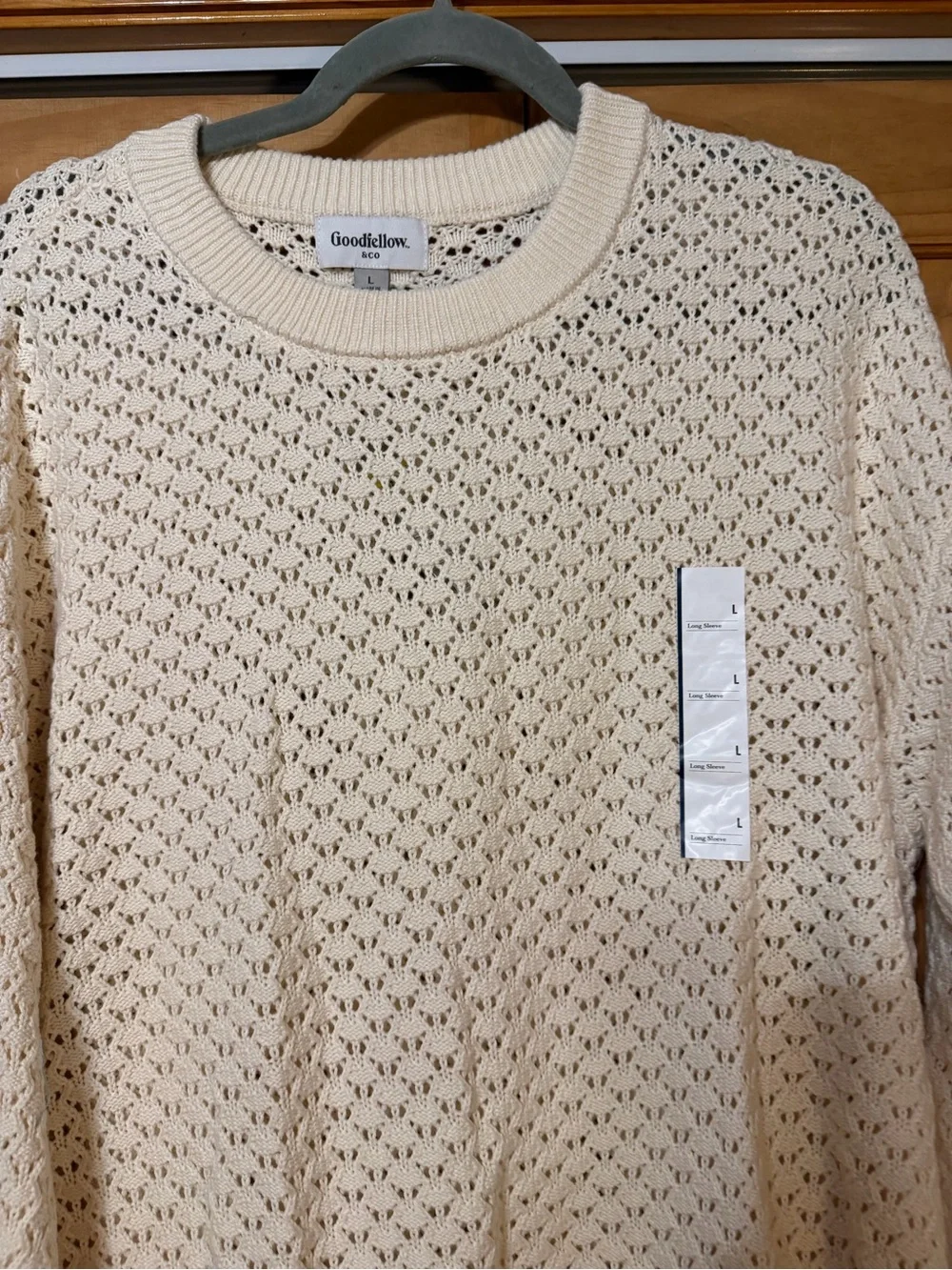 Goodfellow & Co Cream Openwork Crewneck Sweater
